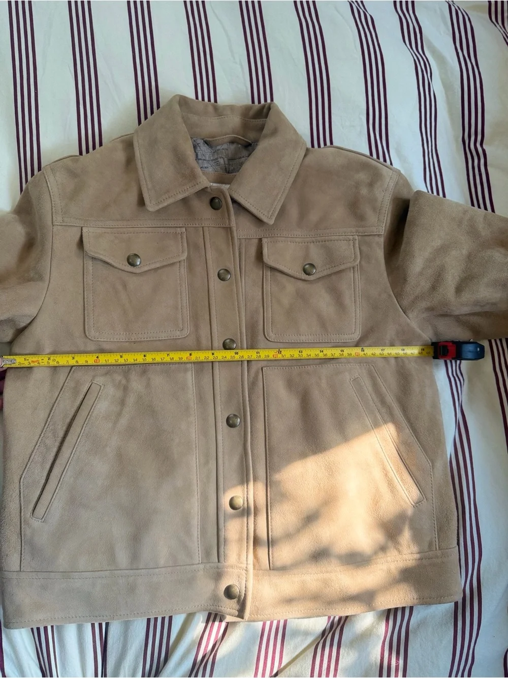 $500 NEW Banana Republic Tan Suede Trucker Jacket